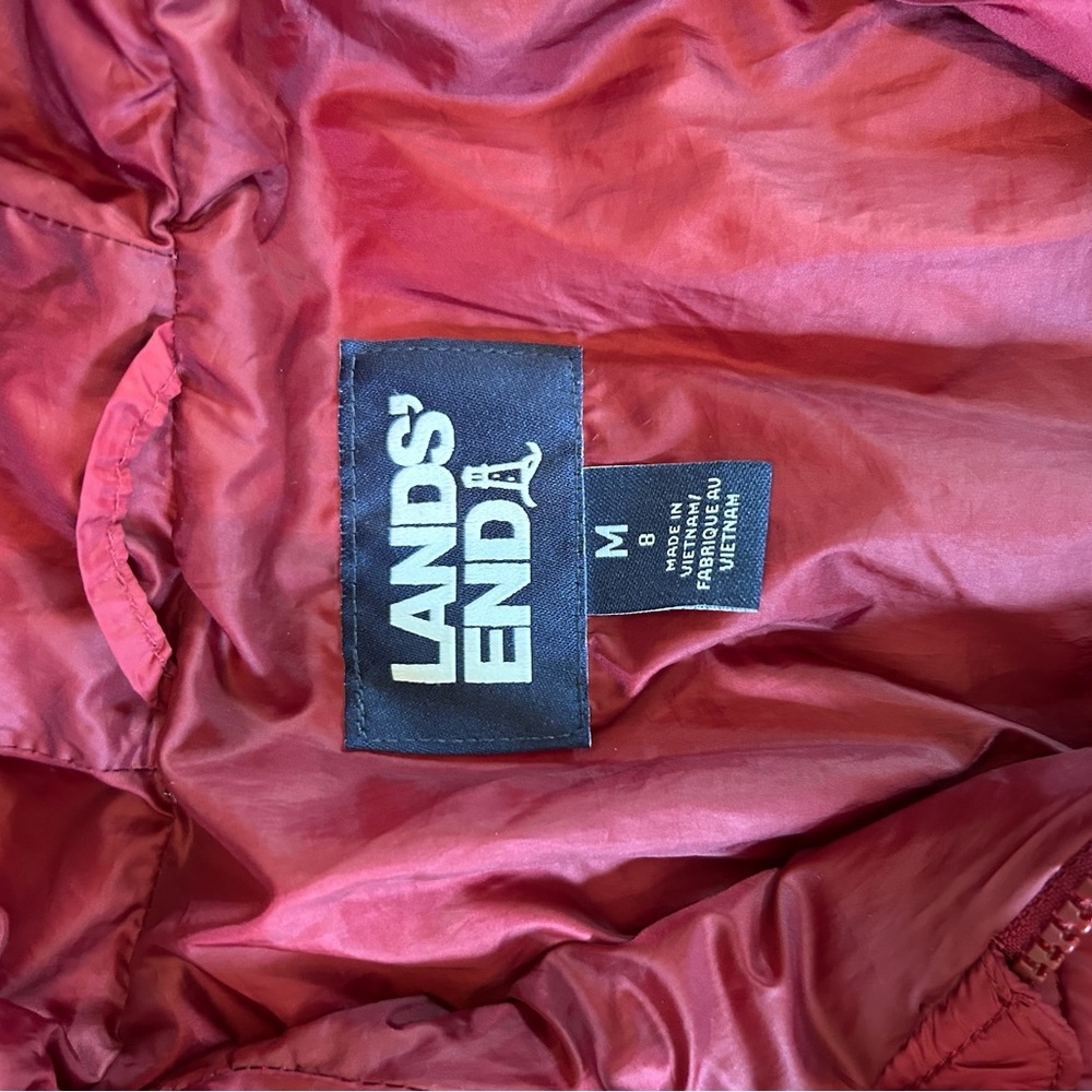 Lands' End Kids Red/Purple Puffer Jacket - Picture 4 of 5